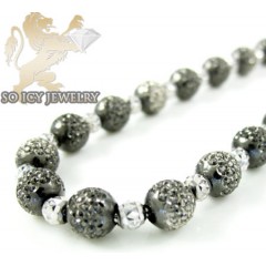14k Two Tone Black Gold Diamond Cut Combat Ball Bead Chain 24 Inch 5mm