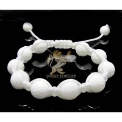 Macramé White Onyx Faceted Bead Rope Bracelet