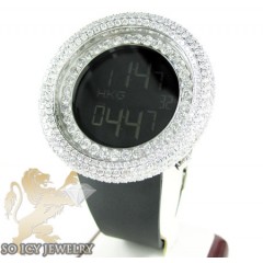 White cz techno com kc digital big bezel watch 10.00ct