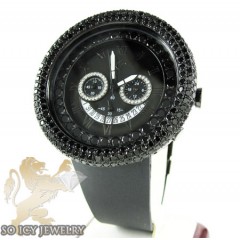 Black cz techno com kc big bezel watch 10.00ct