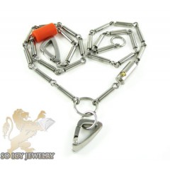 Mens Baraka 18k Yellow Gold & White Stainless Steel Necklace