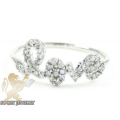Ladies 10k White Gold Diamond Love Ring 0.20ct