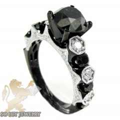 Ladies 10k black gold diamond engagement ring 3.41ct