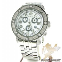 Mens Joe Rodeo White Stainless Steel Apollo Diamond Watch 1.70ct