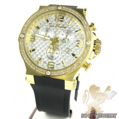 Mens joe rodeo yellow stainless steel phantom diamond watch 2.25ct