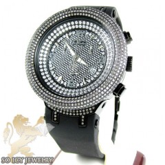 Mens Joe Rodeo Black Stainless Steel Master Diamond Watch 6.50ct 