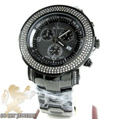 Mens Joe Rodeo Black Stainless Steel Junior Diamond Watch 2.50ct 