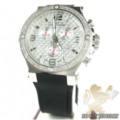 Mens Joe Rodeo White Stainless Steel Phantom Diamond Watch 2.25ct