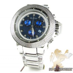 Mens Joe Rodeo White Stainless Steel Razor Diamond Watch 4.00ct