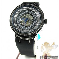 Mens Joe Rodeo Black Stainless Steel Master Diamond Watch 2.20ct