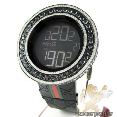 Mens full diamond case & bezel igucci digital watch 14.00ct