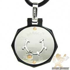 Mens baraka 18k gold & high tech ceramic zodiac pendant