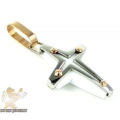 Mens Baraka 18k Gold & White Onyx Cross