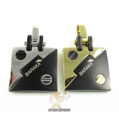Mens Baraka 18k Gold & Black Ceramic Pendant