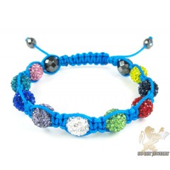 Multi Colors Rhinestone Macramé Faceted Bead Rope Bracelet 9.00ct
