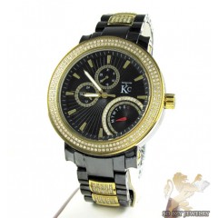 White diamond techno com by kc black ceramic watch 3.00ct