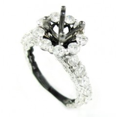 Ladies 14k Black Gold White & Black Diamond Semi Mount Ring 2.00ct