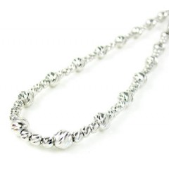 925 White Sterling Silver Diamond Cut Bead Chain 22-24 Inch 4.75mm