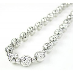 14k White Gold Diamond Cut Bead Chain 18-30 Inch 5.50mm