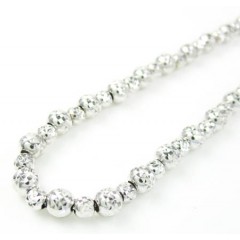 14k White Gold Diamond Cut Bead Chain 16-30 Inch 4.75mm