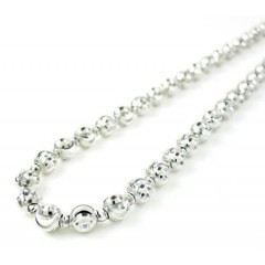 14k White Gold Diamond Cut Bead Chain 16-30 Inch 3.50mm