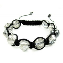 Transparent Onyx Macramé Faceted Bead Rope Bracelet