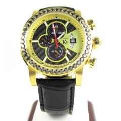 Techno com kc black diamond carbon fiber watch 3.50ct