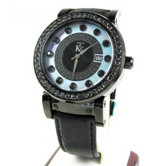 Techno com kc black diamond pearl watch 4.00ct