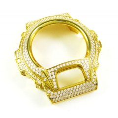 Yellow stainless steel white cz g-shock case dw-6900 5.00ct