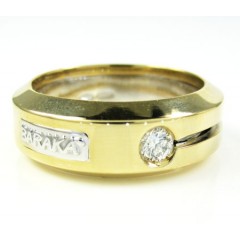 Mens Baraka 18k Yellow Gold Diamond Ring 0.10ct