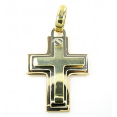 Mens Baraka 18k Three Tone Triple Layered Cross