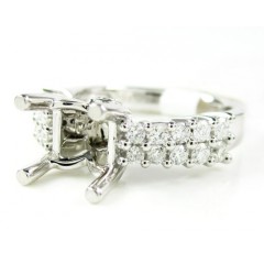 Ladies 18k White Gold Round Diamond Semi Mount Ring 0.64ct
