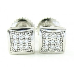 .925 White Sterling Silver White Cz Earrings 0.18ct