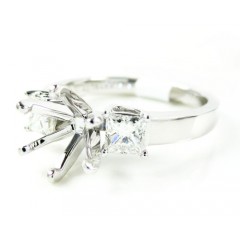 18k white gold princess diamond semi mount ring 0.68ct