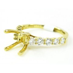 18k Yellow Gold Round Diamond Semi Mount Ring 0.66ct