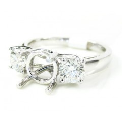 18k White Gold Round Diamond Semi Mount Ring 0.75ct