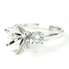 18k White Gold Round Diamond Semi Mount Ring 0.52ct