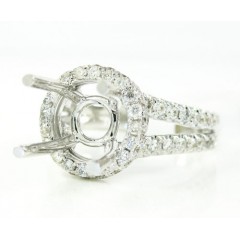 18k White Gold Round Diamond Semi Mount Ring 0.86ct