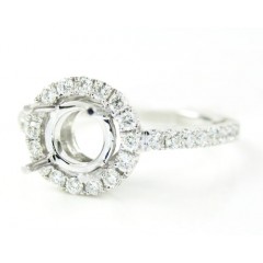 18k White Gold Round Diamond Semi Mount Ring 0.39ct