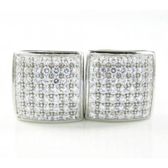 .925 White Sterling Silver White Cz Earrings 0.98ct