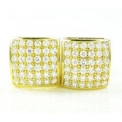 .925 Yellow Sterling Silver White Cz Earrings 0.72ct