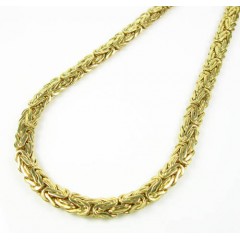 10k Yellow Gold Flat Byzantine Chain 18 Inch 6.5mm
