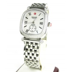 Ladies Michele Caber Isle Diamond White Stainless Steel Watch 0.58ct