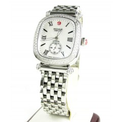 Ladies michele caber isle diamond white stainless steel watch 0.58ct