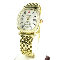 Ladies Michele Caber Isle Diamond Yellow Stainless Steel Watch 0.58ct