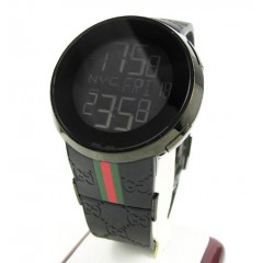 Mens igucci black stainless steel digital watch