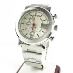 Mens Gucci Chronograph White Stainless Steel Watch