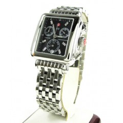 Ladies Michele Deco Day Diamond Dial White Stainless Steel Watch 0.05ct