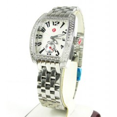 Ladies Michele Mini Urban Diamond White Stainless Steel Watch 0.65ct