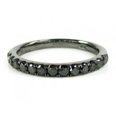 Ladies 14k Black Gold Black Diamond Wedding Band 0.39ct